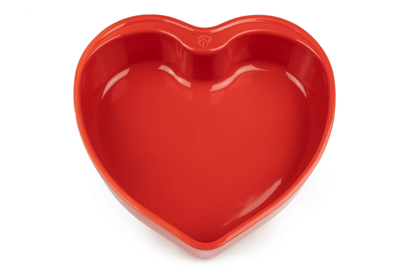 Plat four cœur Peugeot Appolia For You en céramique rouge diamètre 26cm