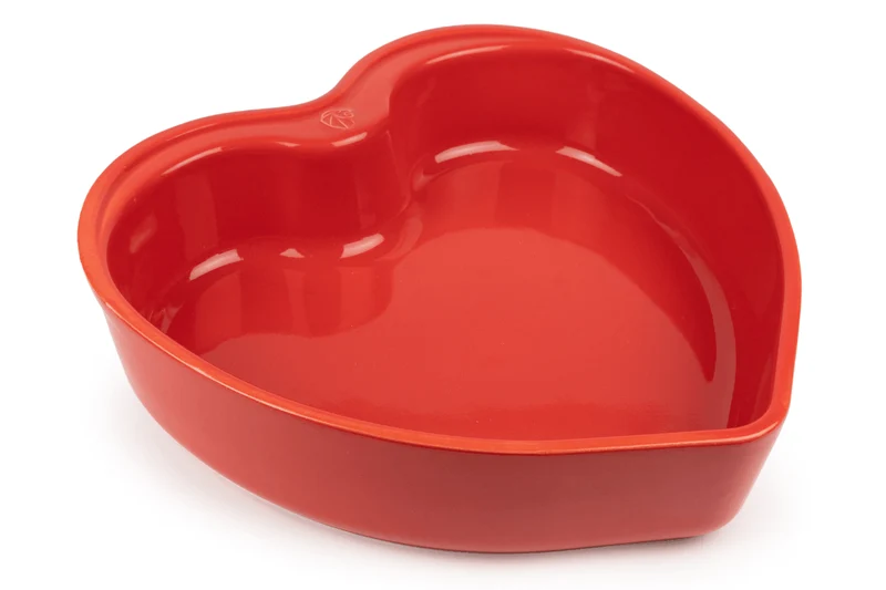 Plat four cœur Peugeot Appolia For You en céramique rouge diamètre 26cm