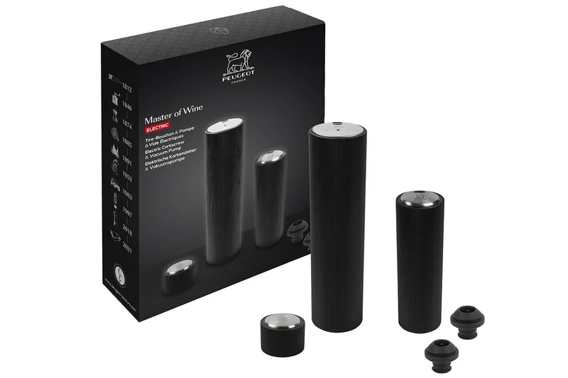 Coffret Peugeot Master of Wine : tire-bouchon Line Reverse + pompe à vide Line Preserve électriques