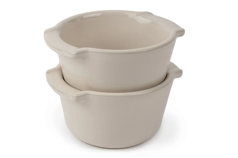 Duo ramequins Peugeot Appolia en céramique écru diamètre 11cm