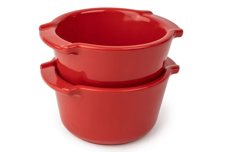 Duo ramequins Peugeot Appolia en céramique rouge diamètre 11cm