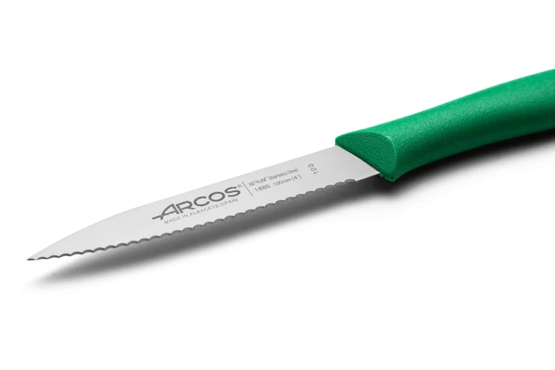 Couteau d'office Arcos Nova lame dentée 10cm manche vert