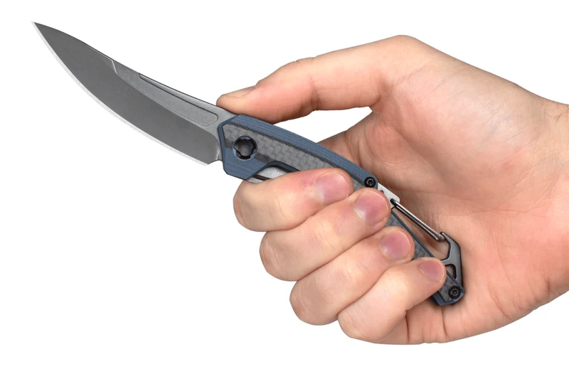 Couteau pliant Kershaw Reverb XL KS.1225 manche en fibre de carbone et G10 bleu/noir 10,9cm