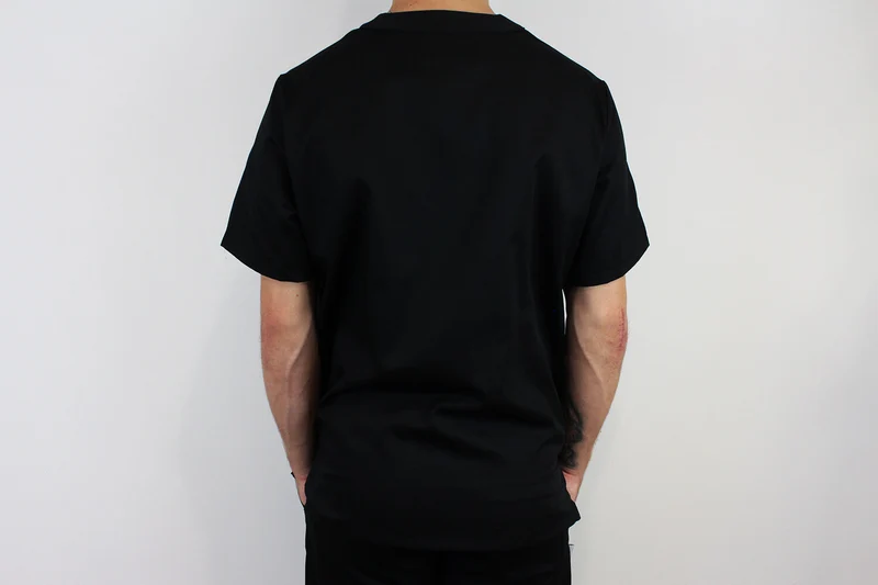 Veste de cuisine unisexe Egochef Leonardo noire polyester et coton à manches courtes