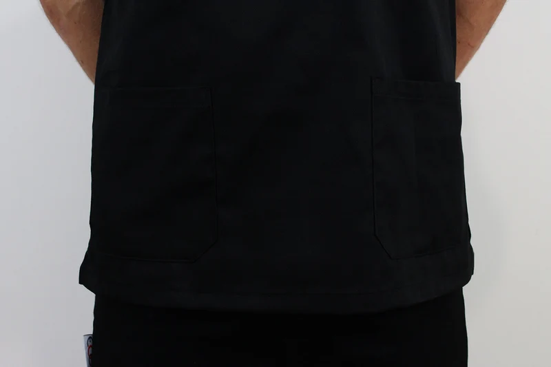 Veste de cuisine unisexe Egochef Leonardo noire polyester et coton à manches courtes