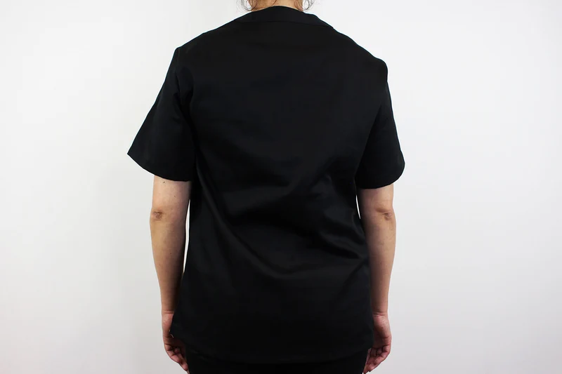Veste de cuisine unisexe Egochef Leonardo noire polyester et coton à manches courtes