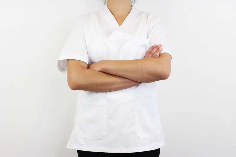 Veste de cuisine unisexe Egochef Leonardo blanche 100% coton à manches courtes
