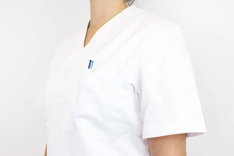 Veste de cuisine unisexe Egochef Leonardo blanche 100% coton à manches courtes