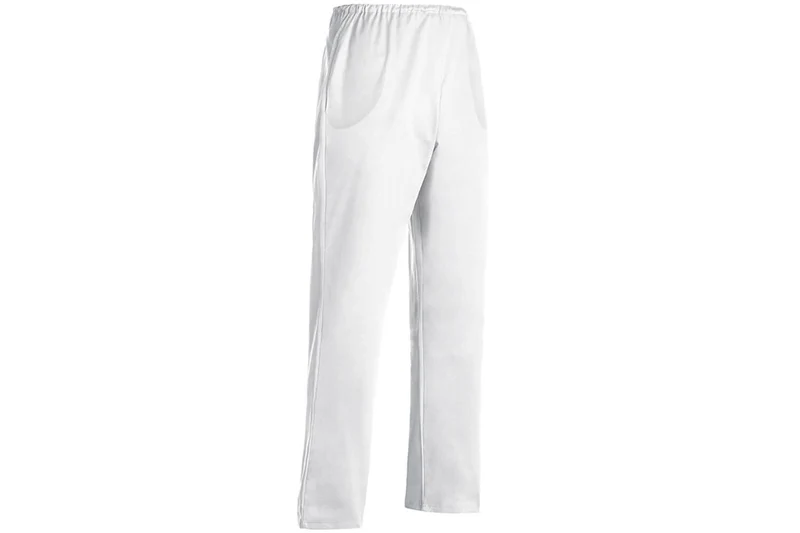 Pantalon de cuisine unisexe Egochef Nurse blanc 100% coton