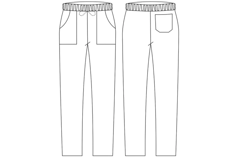 Pantalon de cuisine unisexe Egochef Coulisse noir polyester et coton à poches