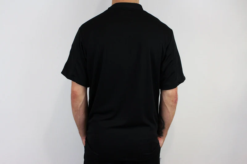 Veste de cuisine unisexe Egochef Pizzaiolo noire 100% Air Plus à manches courtes