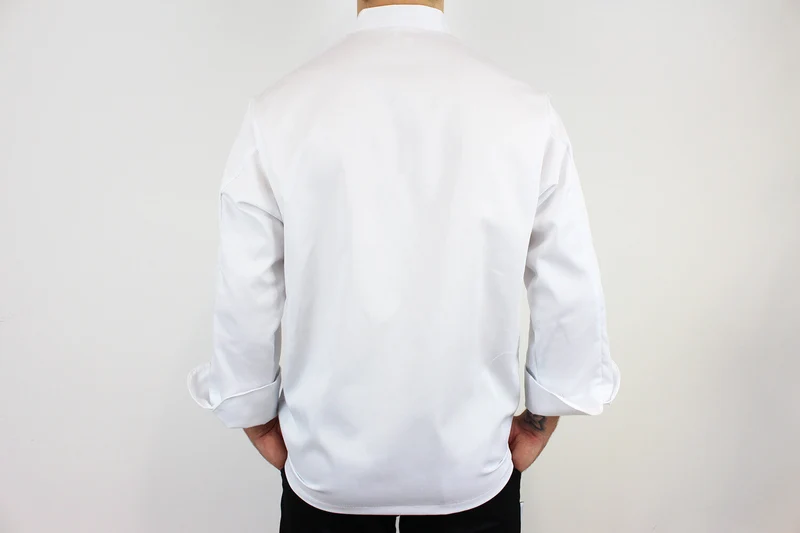 Veste de cuisine unisexe Egochef Cheap Air Plus blanche polyester et coton à manches longues