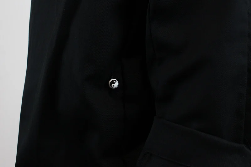 Veste de cuisine unisexe Egochef Sushi noire kimono polyester et coton à manches longues