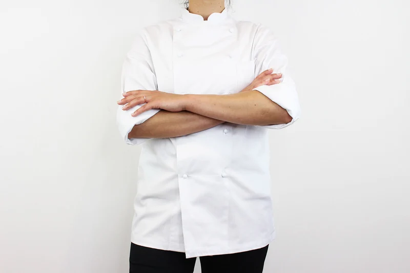 Veste de cuisine unisexe Egochef Rex blanche 100% coton à manches longues
