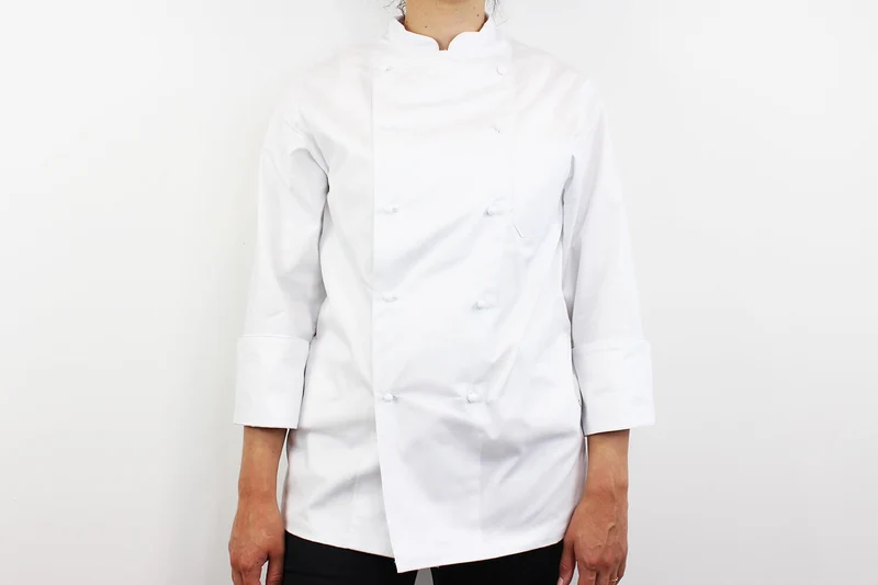 Veste de cuisine unisexe Egochef Rex blanche 100% coton à manches longues