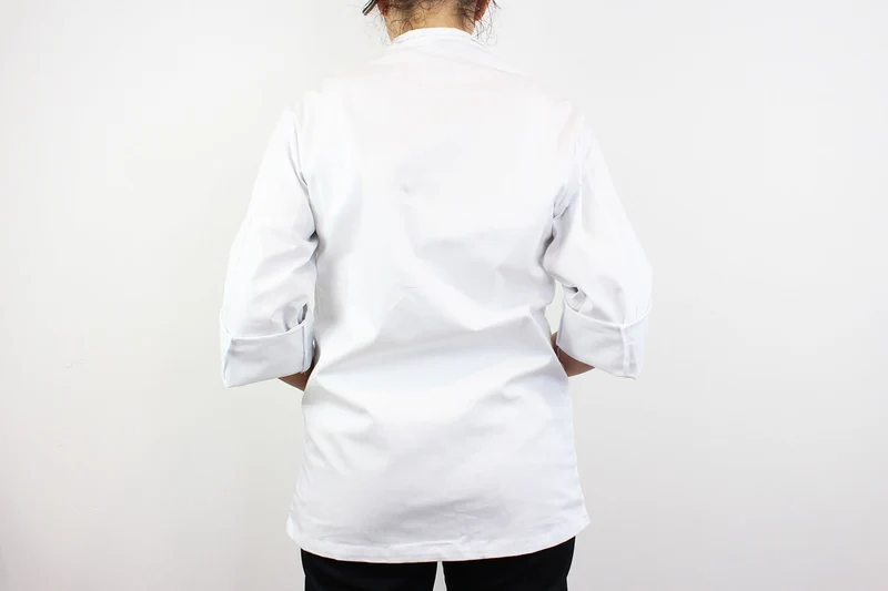 Veste de cuisine unisexe Egochef Rex blanche 100% coton à manches longues
