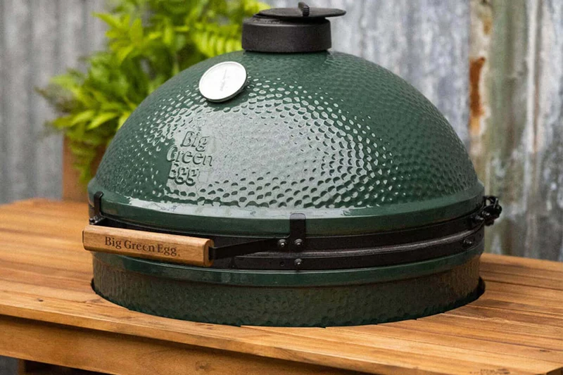 Table en bois d'eucalyptus pour barbecue Big Green Egg XLarge