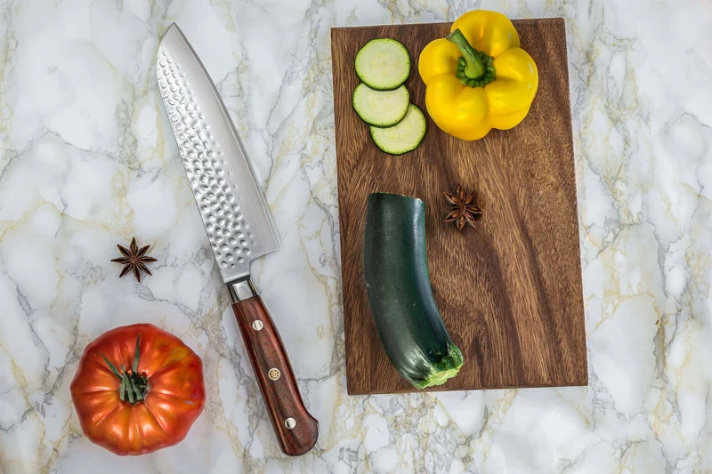 Couteau santoku Fukito Rosewood Damas 67 couches 18cm