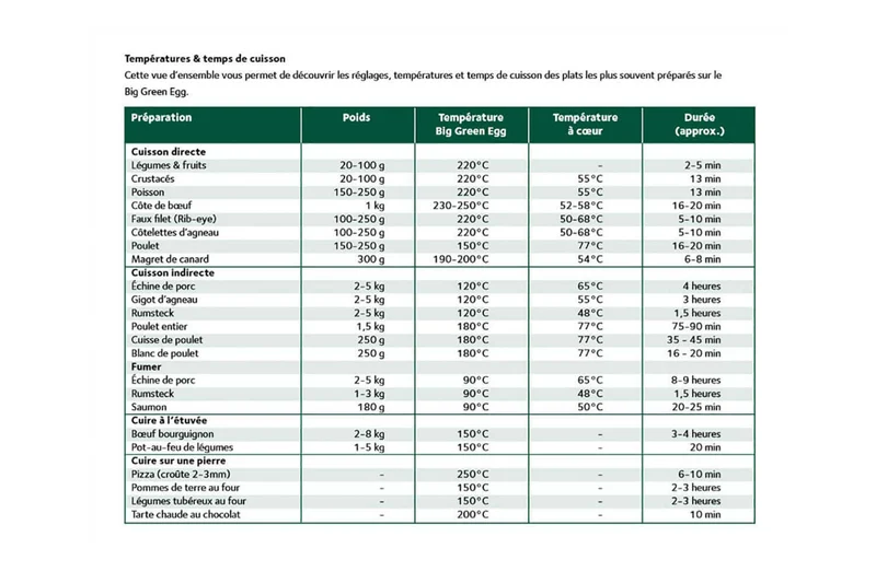 Barbecue Big Green Egg 2XL multifonctions en céramique de qualité supérieure