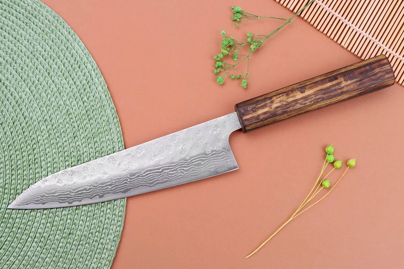 Couteau de chef 18cm japonais artisanal Yuzo Enju Damas 440C