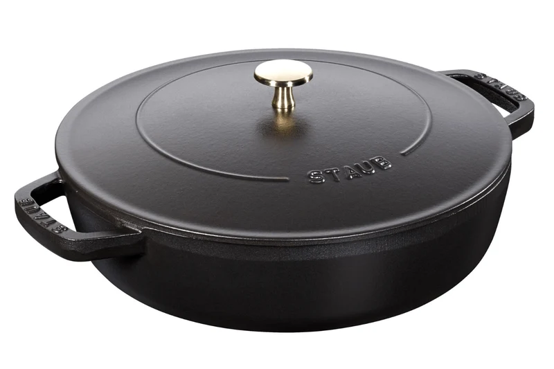 Sauteuse Staub Chistera en fonte émaillée noir mat