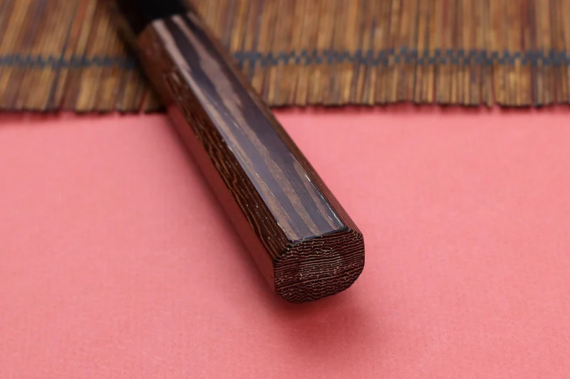 Couteau yanagiba 33cm japonais artisanal Hatsukokoro Shirasagi manche en wengé