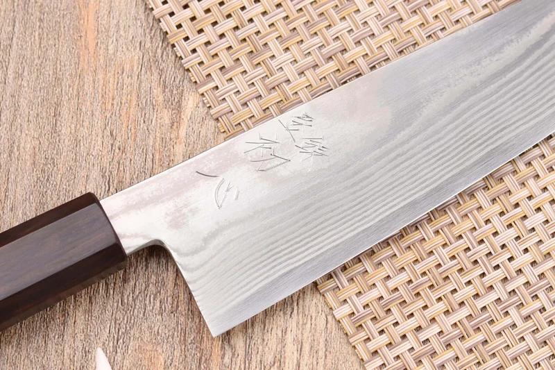 Couteau bunka 18cm japonais artisanal Hatsukokoro Ginsou Damas manche en ébène