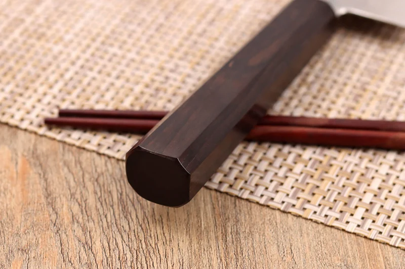 Couteau santoku 18cm japonais artisanal Hatsukokoro Ginsou Damas manche en ébène