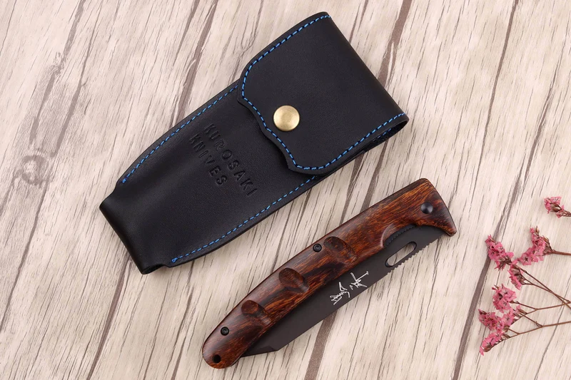 Couteau pliant japonais Yu Kurosaki Kurohyo SG2 manche en bois de fer 13,2cm