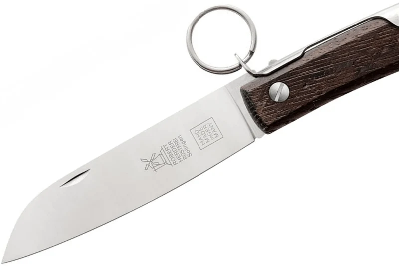 Couteau pliant artisanal Windmühlenmesser Ibex 100 manche en chêne fumé 14cm