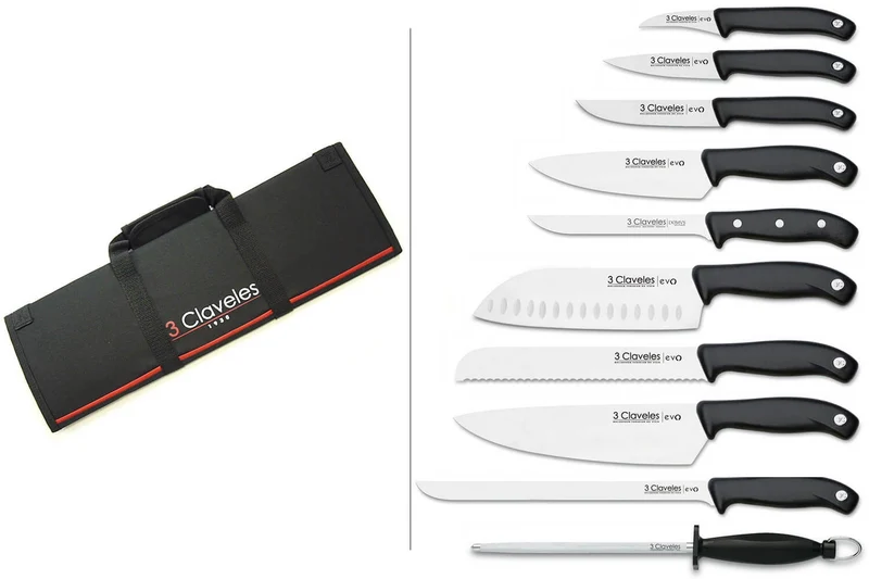 Malette de 9 couteaux EVO pour cuisiniers + fusil 3 Claveles