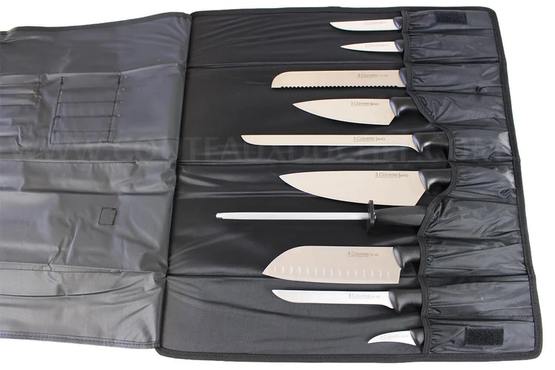 Malette de 9 couteaux EVO pour cuisiniers + fusil 3 Claveles