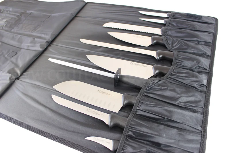 Malette de 9 couteaux EVO pour cuisiniers + fusil 3 Claveles