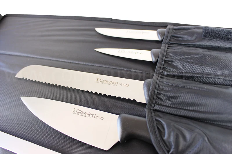 Malette de 9 couteaux EVO pour cuisiniers + fusil 3 Claveles
