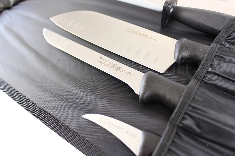 Malette de 9 couteaux EVO pour cuisiniers + fusil 3 Claveles