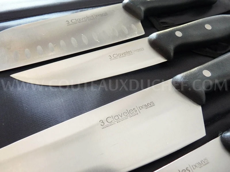 Malette de 9 couteaux DOMVS pour cuisiniers + fusil 3 Claveles