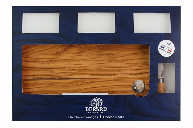 Coffret plateau à fromage avec couteau Bérard Acero en olivier