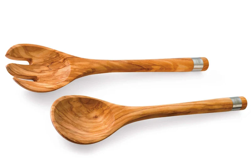 Couverts à salade Bérard Acero faits main en olivier 30cm