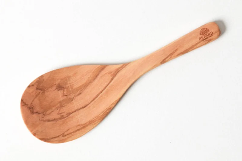 Cuillère à riz Bérard faite main en bois d'olivier 21,5cm