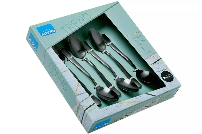 Coffret de 6 cuillères à moka Amefa Austin inox revêtement coloré