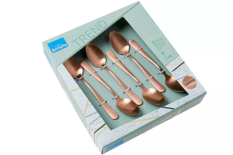 Coffret de 6 cuillères à moka Amefa Austin inox revêtement coloré