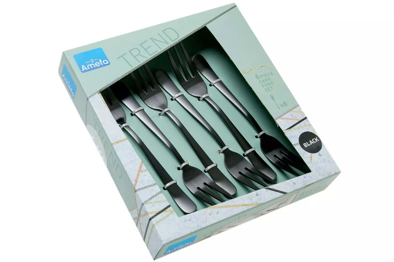 Coffret de 6 fourchettes dessert Amefa Austin inox revêtement coloré