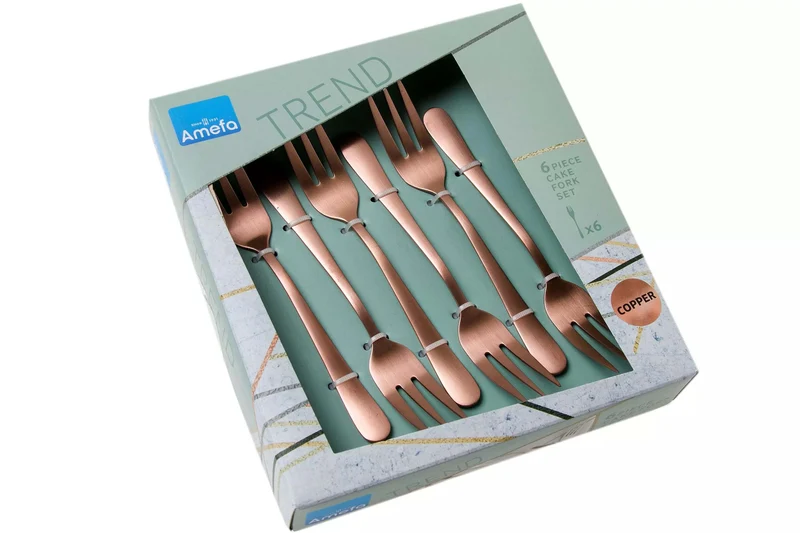 Coffret de 6 fourchettes dessert Amefa Austin inox revêtement coloré
