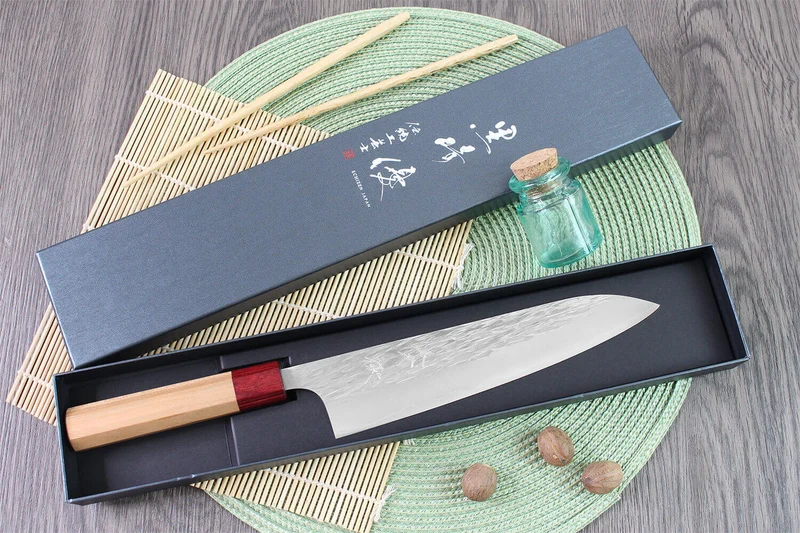 Couteau de chef japonais artisanal Yu Kurosaki Sasame acier cobalt 21cm