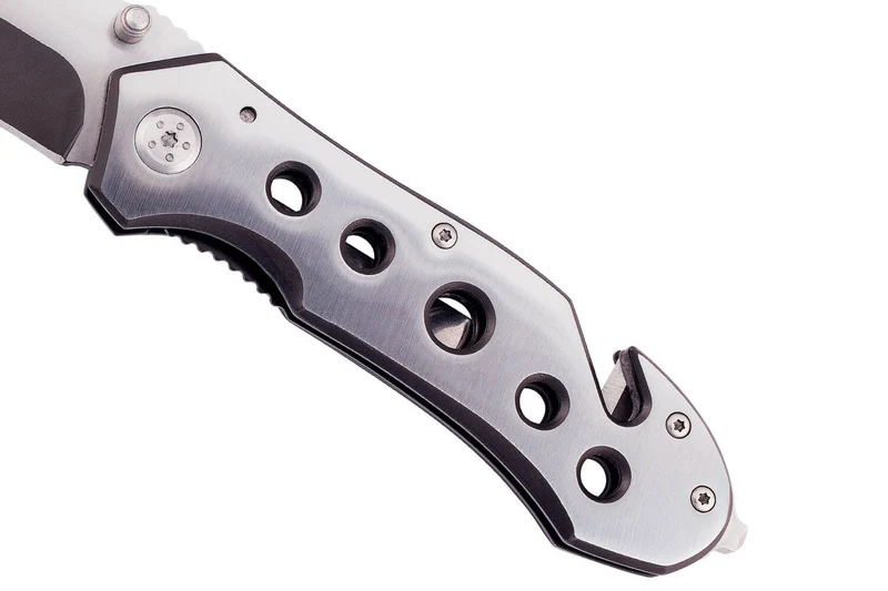 Couteau pliant de secours Herbertz 211712 tout inox manche ajouré 11,8cm