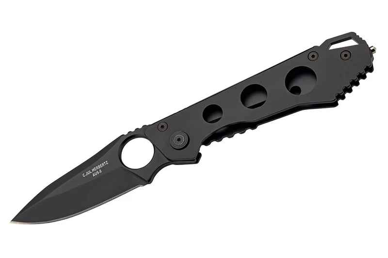 Couteau pliant Herbertz 587510 tout inox revêtement noir manche 10cm