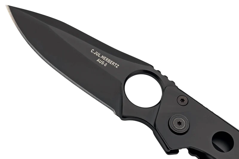 Couteau pliant Herbertz 587510 tout inox revêtement noir manche 10cm