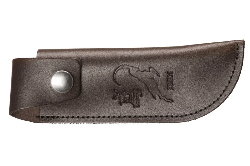 Etui artisanal Windmühlenmesser pour couteaux Ibex 100 en cuir de vachette marron 16cm