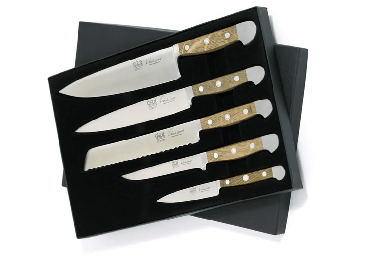 Coffret 5 couteaux forgés Güde Alpha Chêne