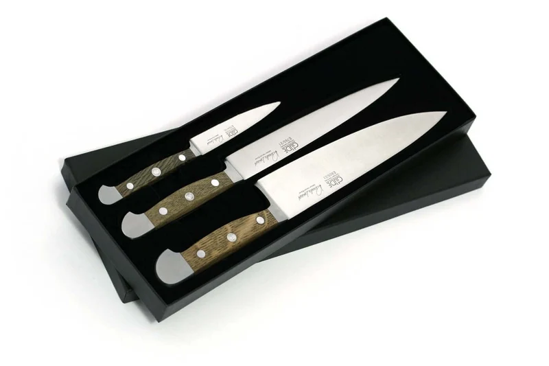 Coffret 3 couteaux forgés Güde Alpha Chêne